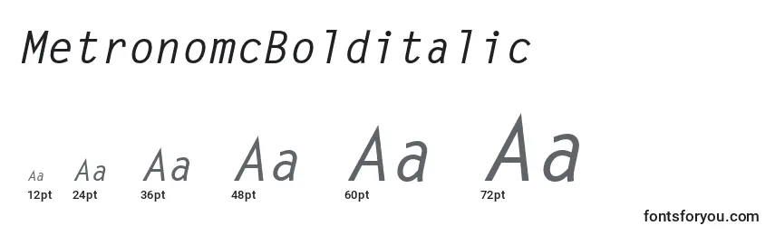 sizes of metronomcbolditalic font, metronomcbolditalic sizes