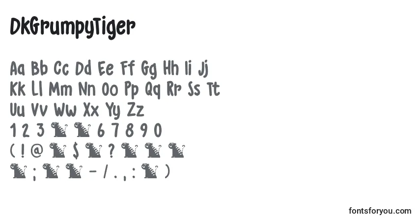 characters of dkgrumpytiger font, letter of dkgrumpytiger font, alphabet of  dkgrumpytiger font