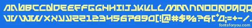 Metalstorm Font – Yellow Fonts on Blue Background