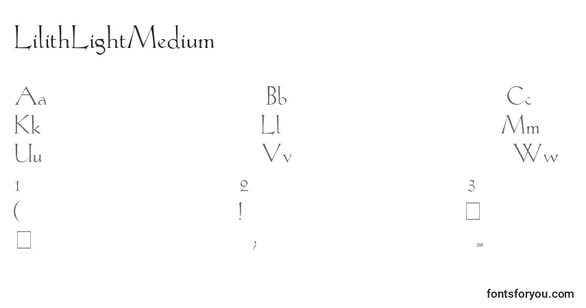 Fuente LilithLightMedium - alfabeto, números, caracteres especiales