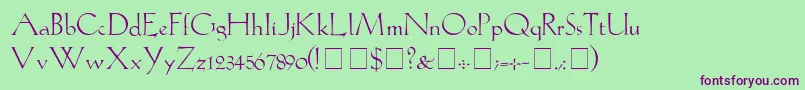Шрифт LilithLightMedium – фиолетовые шрифты на зелёном фоне