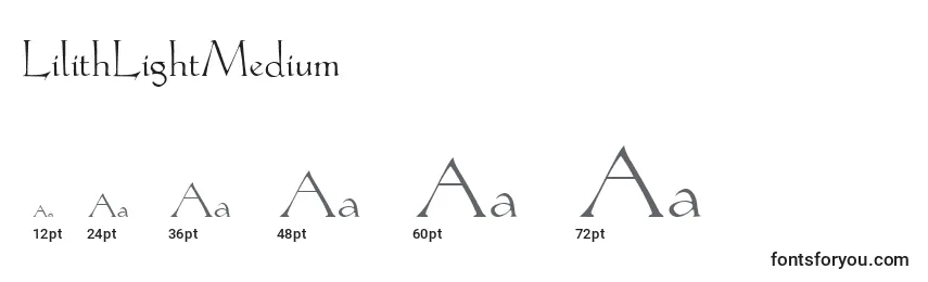 Размеры шрифта LilithLightMedium