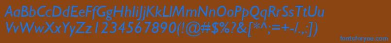 GillSansMtItalic Font – Blue Fonts on Brown Background