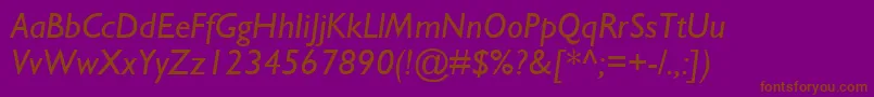 GillSansMtItalic Font – Brown Fonts on Purple Background