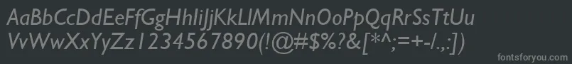フォントGillSansMtItalic – 黒い背景に灰色の文字