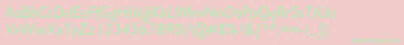 GillSansMtItalic Font – Green Fonts on Pink Background