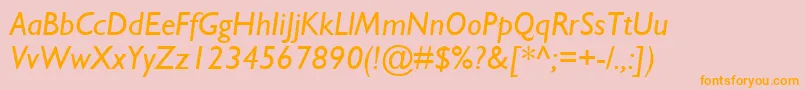 GillSansMtItalic Font – Orange Fonts on Pink Background