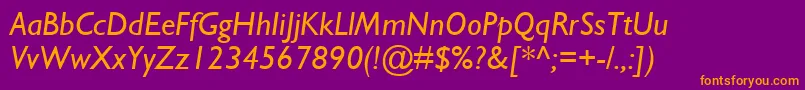 Шрифт GillSansMtItalic – оранжевые шрифты на фиолетовом фоне