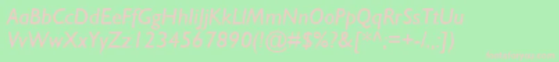GillSansMtItalic Font – Pink Fonts on Green Background