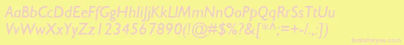 GillSansMtItalic Font – Pink Fonts on Yellow Background