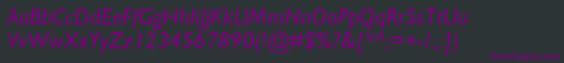 Шрифт GillSansMtItalic – фиолетовые шрифты на чёрном фоне