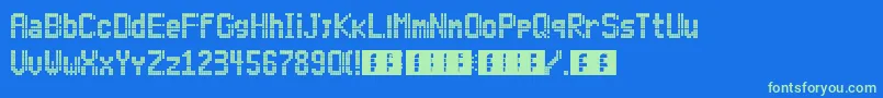 Lightdot11x6 Font – Green Fonts on Blue Background