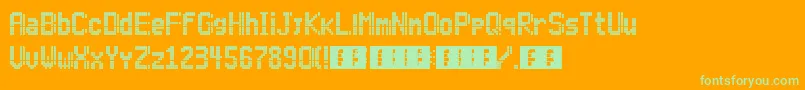 Lightdot11x6 Font – Green Fonts on Orange Background