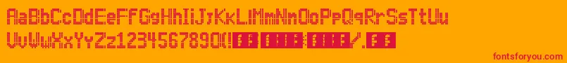 Lightdot11x6 Font – Red Fonts on Orange Background