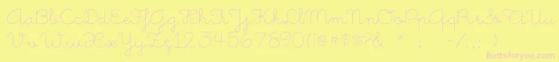 LittleDays-fontti – vaaleanpunaiset fontit keltaisella taustalla
