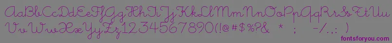 LittleDays-fontti – violetit fontit harmaalla taustalla