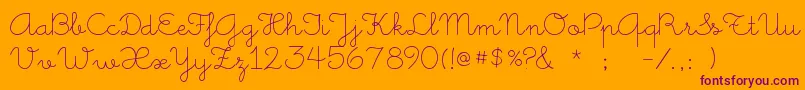 LittleDays-Schriftart – Violette Schriften auf orangefarbenem Hintergrund