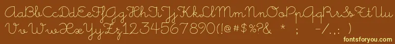 LittleDays-fontti – keltaiset fontit ruskealla taustalla