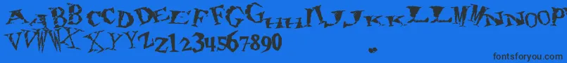 80sHero-Schriftart – Schwarze Schriften auf blauem Hintergrund