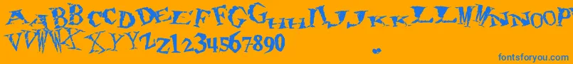 80sHero-fontti – siniset fontit oranssilla taustalla