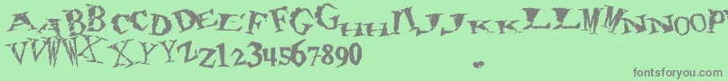 フォント80sHero – 緑の背景に灰色の文字