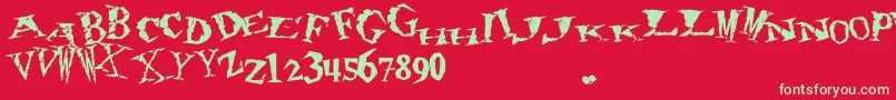 フォント80sHero – 赤い背景に緑の文字