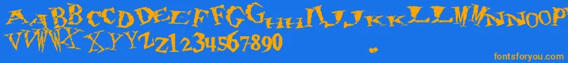 80sHero-fontti – oranssit fontit sinisellä taustalla