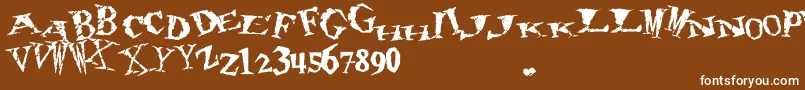 フォント80sHero – 茶色の背景に白い文字