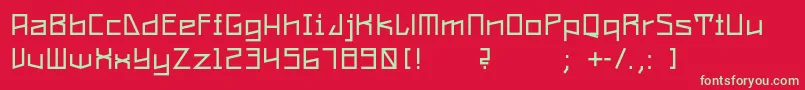 フォントConstructaRegular – 赤い背景に緑の文字