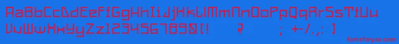 ConstructaRegular Font – Red Fonts on Blue Background