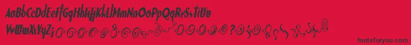 SodaScriptBoldExtras Font – Black Fonts on Red Background