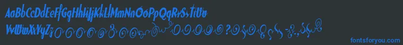 SodaScriptBoldExtras Font – Blue Fonts on Black Background