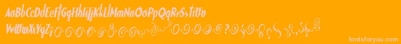SodaScriptBoldExtras Font – Pink Fonts on Orange Background
