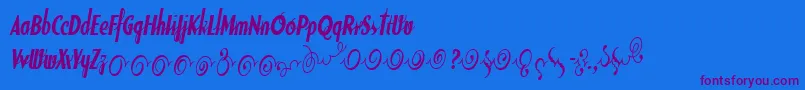 SodaScriptBoldExtras-Schriftart – Violette Schriften auf blauem Hintergrund