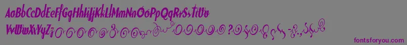 Шрифт SodaScriptBoldExtras – фиолетовые шрифты на сером фоне