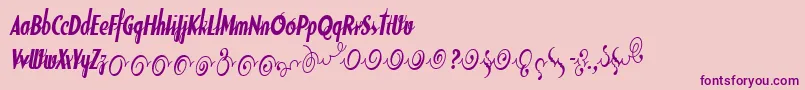 SodaScriptBoldExtras Font – Purple Fonts on Pink Background