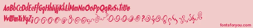 SodaScriptBoldExtras Font – Red Fonts on Pink Background