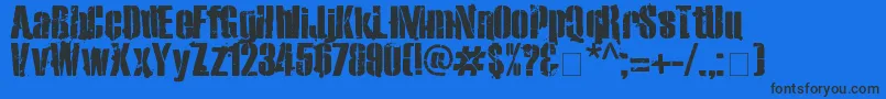 Exo2Stencil Font – Black Fonts on Blue Background