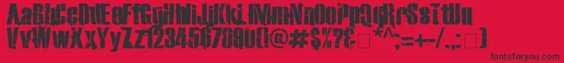 フォントExo2Stencil – 赤い背景に黒い文字