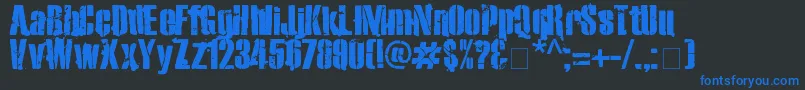 Exo2Stencil Font – Blue Fonts on Black Background