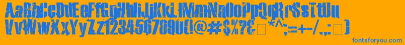 Exo2Stencil Font – Blue Fonts on Orange Background