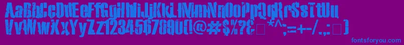 Exo2Stencil Font – Blue Fonts on Purple Background