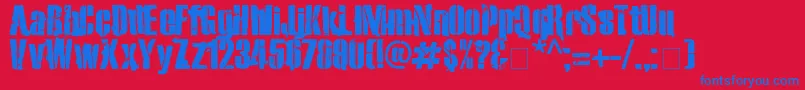 フォントExo2Stencil – 赤い背景に青い文字