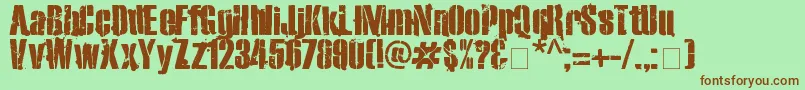 Exo2Stencil-fontti – ruskeat fontit vihreällä taustalla