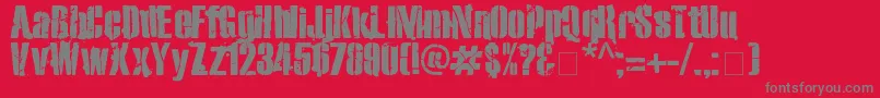 Exo2Stencil-Schriftart – Graue Schriften auf rotem Hintergrund