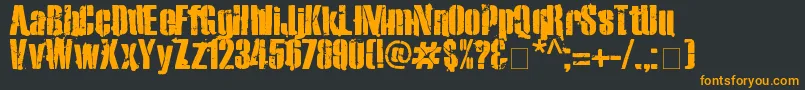 Fonte Exo2Stencil – fontes laranjas em um fundo preto