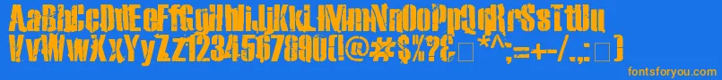 Exo2Stencil Font – Orange Fonts on Blue Background