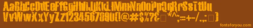 Exo2Stencil Font – Orange Fonts on Brown Background