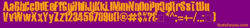 Exo2Stencil Font – Orange Fonts on Purple Background