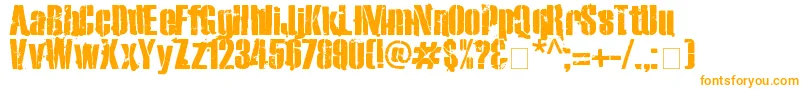 Exo2Stencil-Schriftart – Orangefarbene Schriften auf weißem Hintergrund